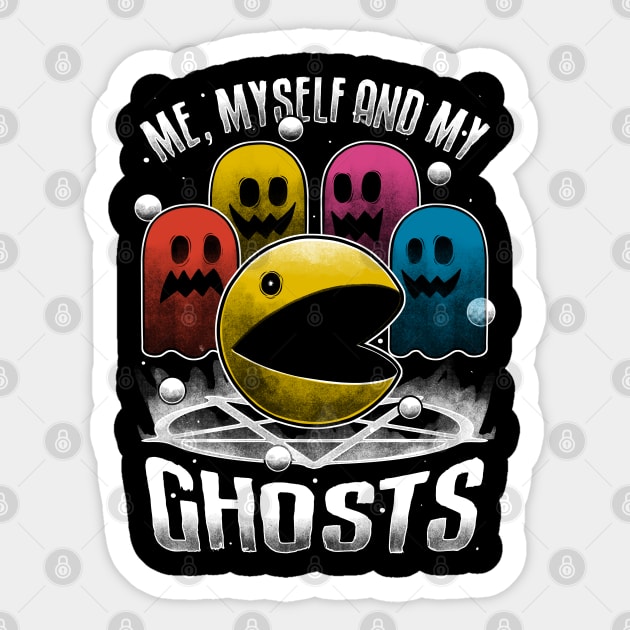 Game Ghosts Retro - Funny Halloween Gift Sticker by Studio Mootant